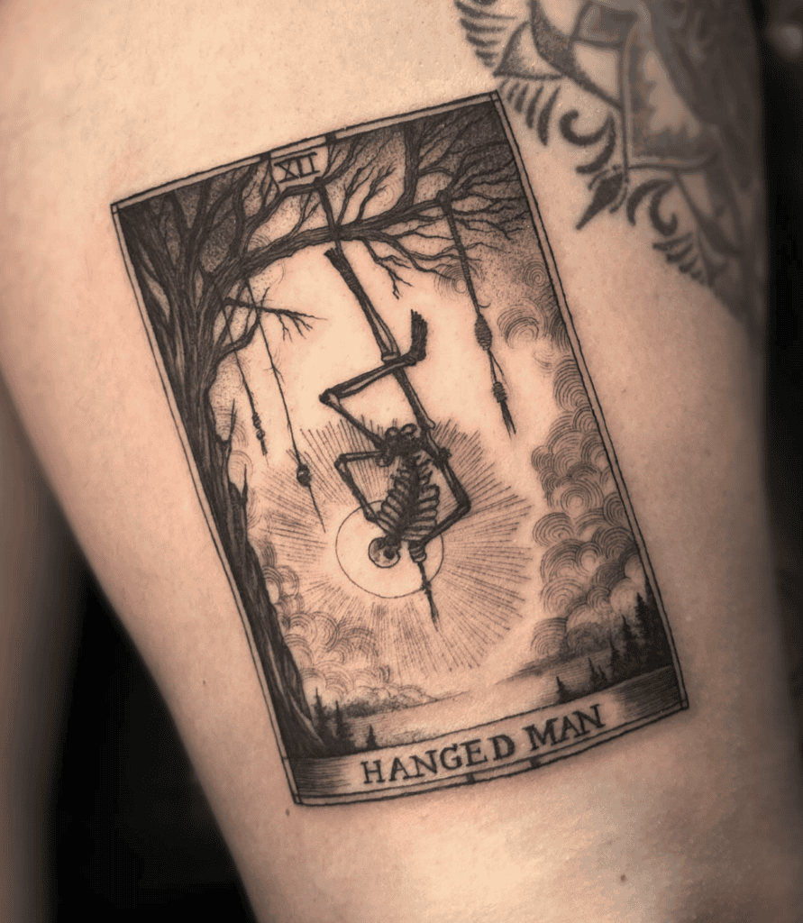 The Hanged Man Skeleton Major Arcana Tattoo