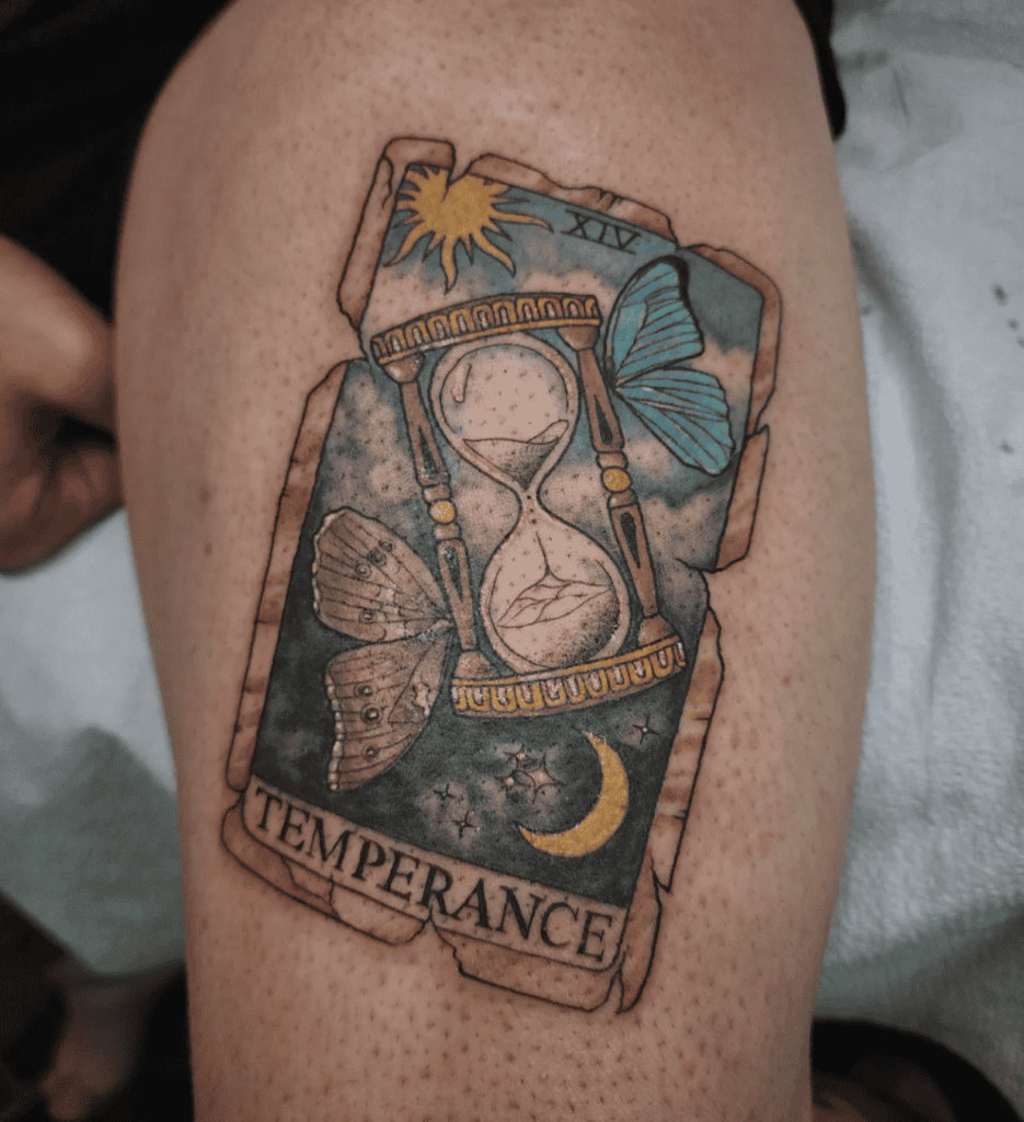 Temperance Hour Glass Major Arcana Tattoo