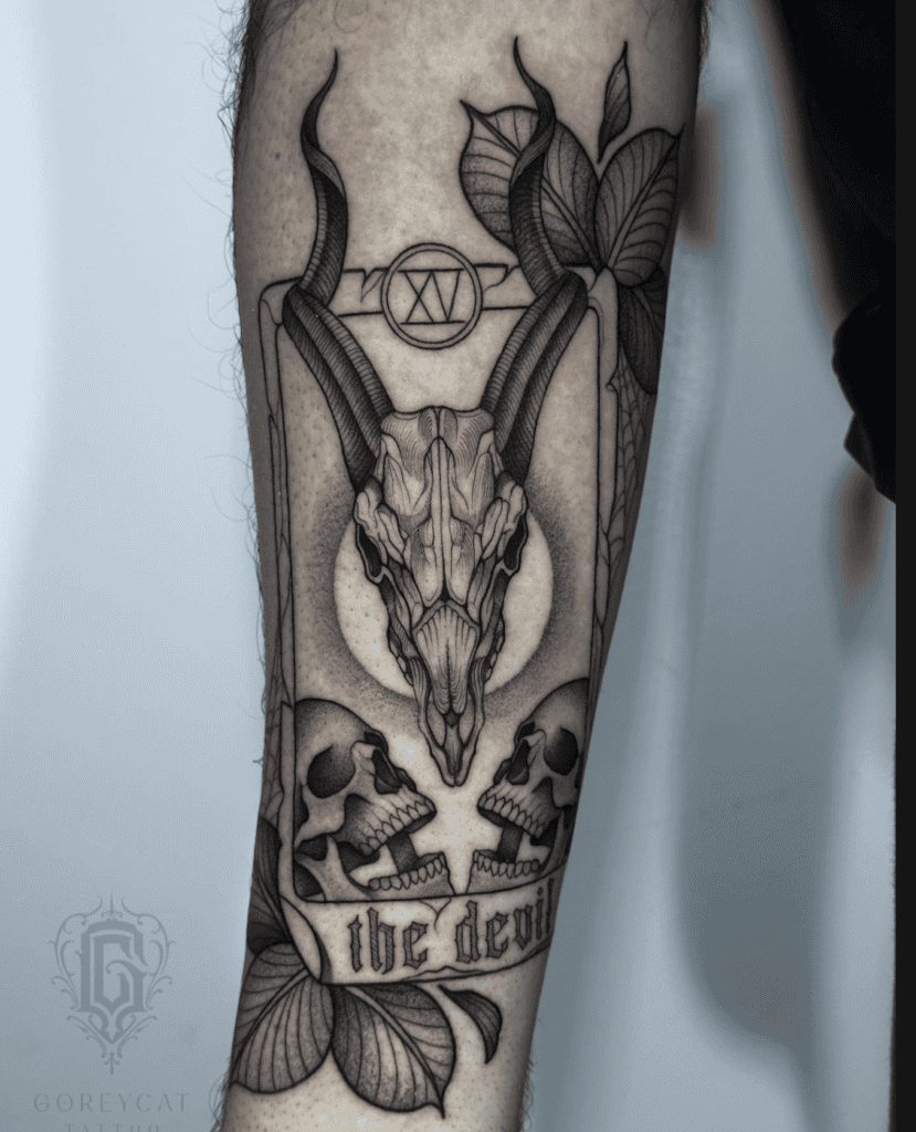 The Devil Skull Major Arcana Tattoo
