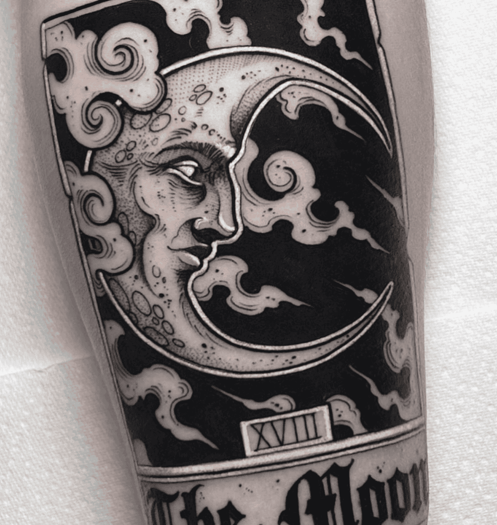 The Moon Card Major Arcana Tattoo