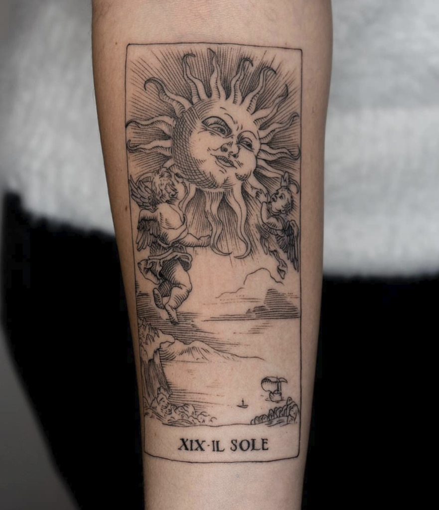 The Sun Card Major Arcana Tattoo